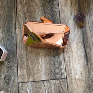 Lulus Rose Gold Geometric Clutch